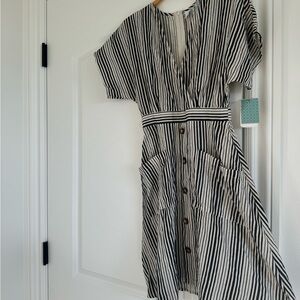 Striped Black and White Dress